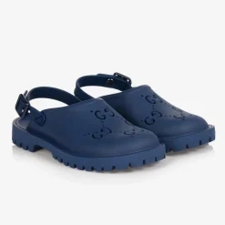 Gucci Sandals*Boys Blue GG Logo Rubber Sandals