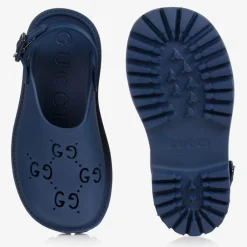 Gucci Sandals*Boys Blue GG Logo Rubber Sandals