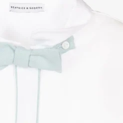 Beatrice amp; George Suits*Boys Blue Herringbone Cotton Shorts Suit