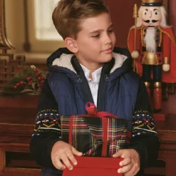 Lapin House Tops*Boys Blue Hooded Gilet & Zip-Up Top 2 in 1