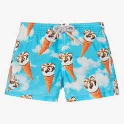 MC2 Saint Barth Swimwear*Boys Blue Ice Cream Print Swim Shorts