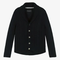 Lapin House Tops*Boys Blue Knitted Cardigan