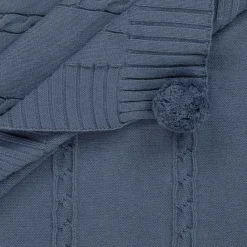 Dr. Kid Blankets & Shawls*Boys Blue Knitted Pom-Pom Blanket (92cm)