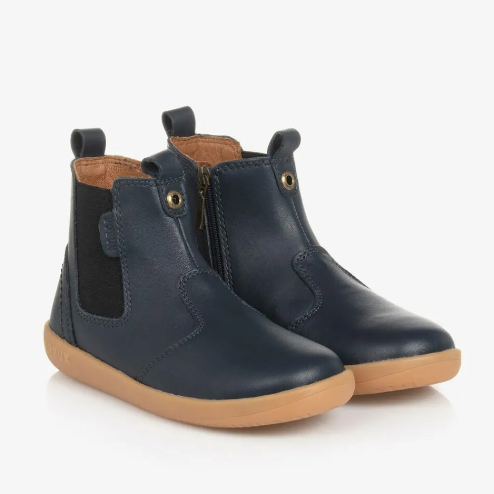 Bobux Kid + Boots*Boys Blue Leather Ankle Boots