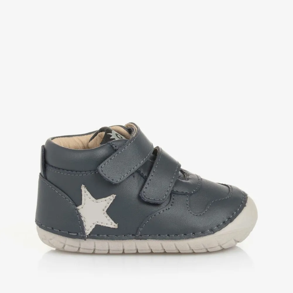 Old Soles First Walkers|First Walkers*Boys Blue Leather First Walker Shoes