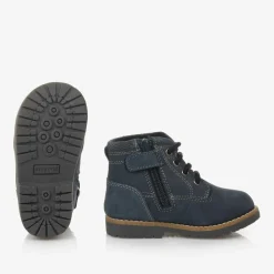 Mayoral Boots|Boots*Boys Blue Leather Lace-Up Boots