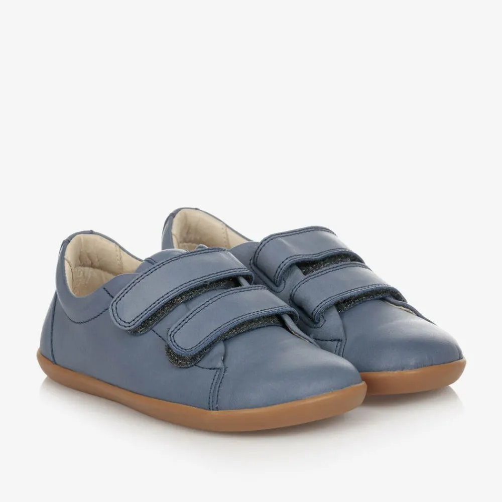 Tip Toey Joey Trainers|Trainers*Boys Blue Leather Velcro Trainers
