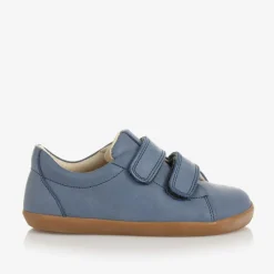 Tip Toey Joey Trainers|Trainers*Boys Blue Leather Velcro Trainers