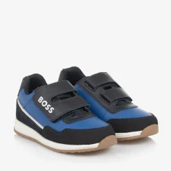 BOSS Trainers|Trainers*Boys Blue Leather Velcro Trainers