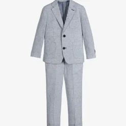 Romano Suits*Boys Blue Linen & Cotton Suit