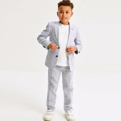 Romano Suits*Boys Blue Linen & Cotton Suit