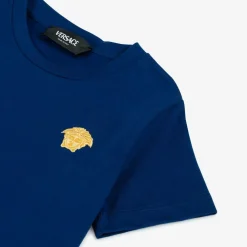 Versace Tops*Boys Blue Medusa Logo Cotton T-Shirt