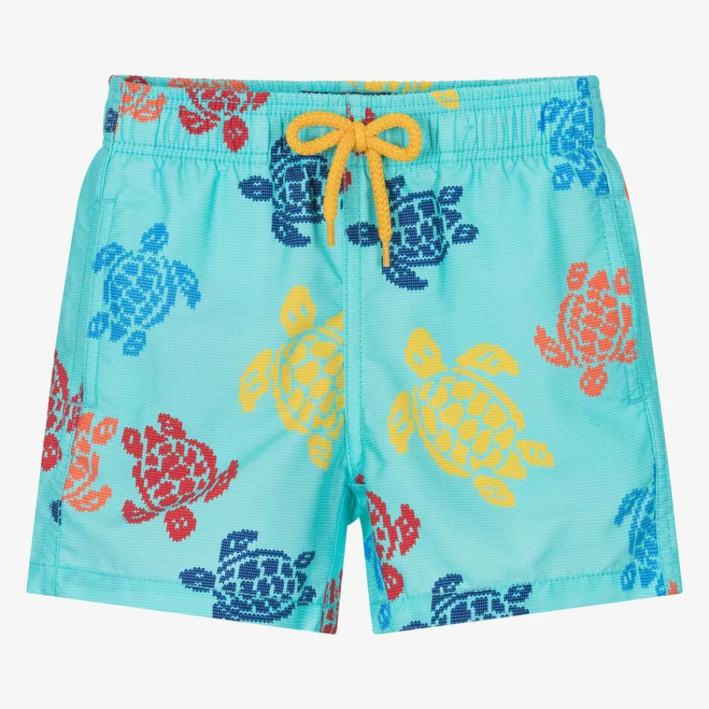 Vilebrequin Swimwear*Boys Blue Multicolour Turtle Swim Shorts