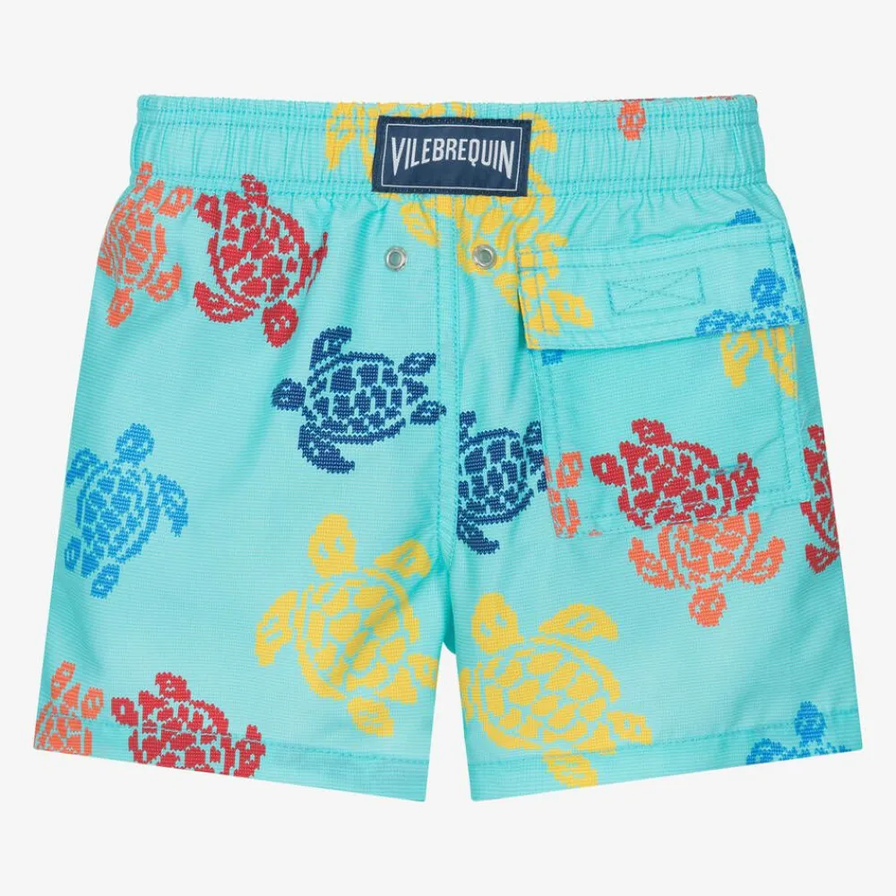 Vilebrequin Swimwear*Boys Blue Multicolour Turtle Swim Shorts