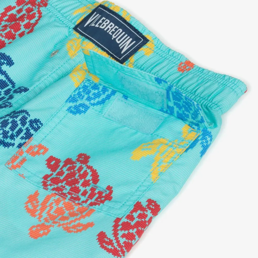 Vilebrequin Swimwear*Boys Blue Multicolour Turtle Swim Shorts