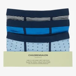Childrensalon Essentials Underwear*Boys Blue Organic Boxer Briefs (3 Pack)