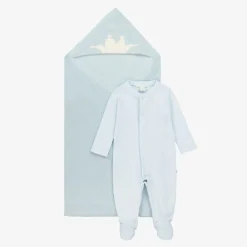 Marie-Chantal Gifts|Babysuits*Boys Blue Pima Cotton Babysuit Set