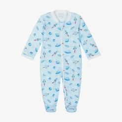 Kissy Kissy Gifts|Babysuits*Boys Blue Pima Cotton Galaxy Babygrow