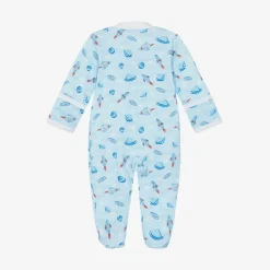 Kissy Kissy Gifts|Babysuits*Boys Blue Pima Cotton Galaxy Babygrow