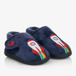 Chipmunks Slippers|Slippers*Boys Blue Rocket Velcro Slippers