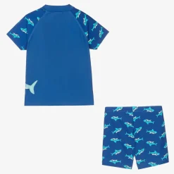 Playshoes Swimwear*Boys Blue Shark Swim Shorts Set (UPF50+)