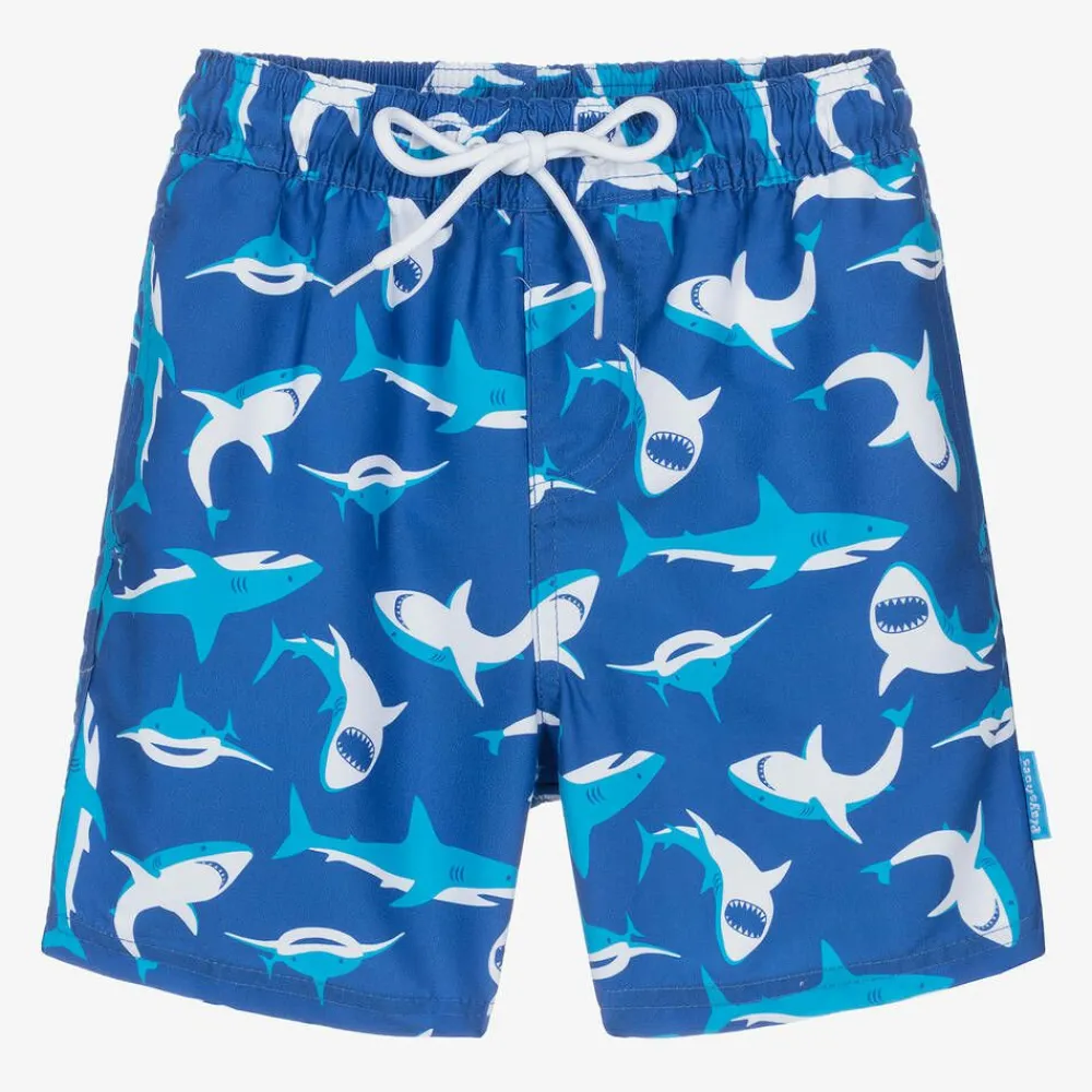 Playshoes Swimwear*Boys Blue Sharks Swim Shorts (UPF50+)