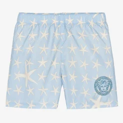 Versace Swimwear*Boys Blue Stella Marina Swim Shorts