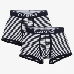Claesens Underwear*Boys Blue Stripe Cotton Boxers (2 Pack)