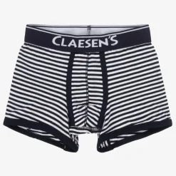Claesens Underwear*Boys Blue Stripe Cotton Boxers (2 Pack)