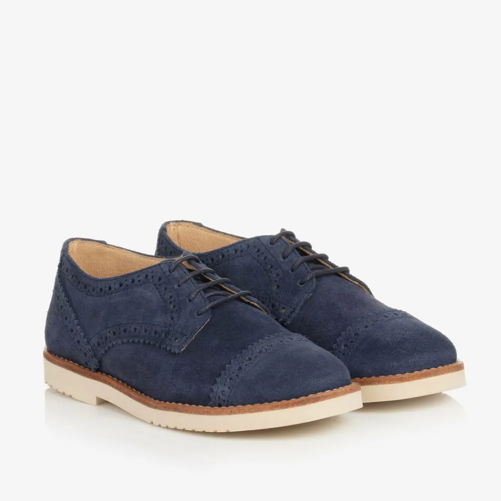 Childrens Classics Brogues|Brogues*Boys Blue Suede Leather Brogue Shoes