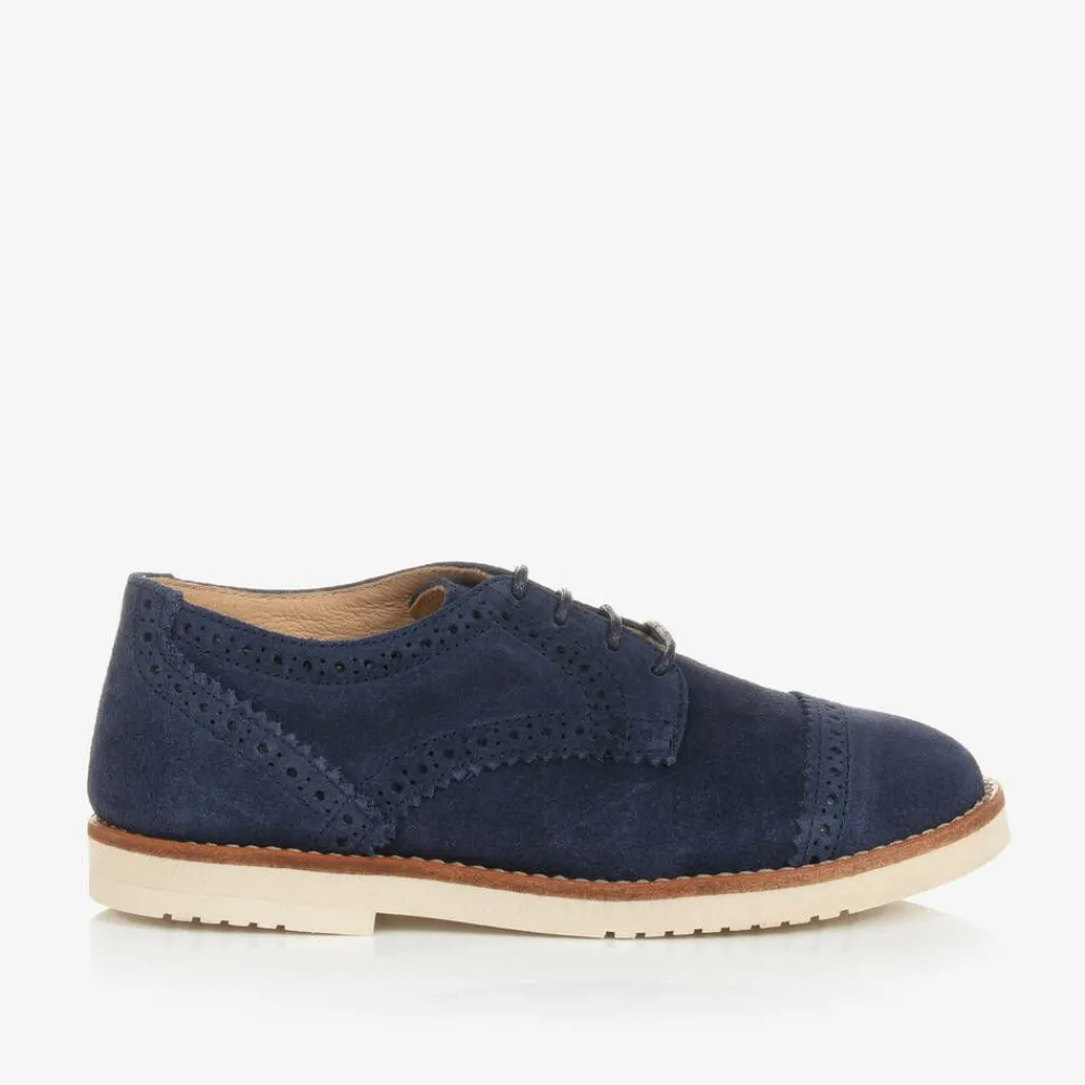 Childrens Classics Brogues|Brogues*Boys Blue Suede Leather Brogue Shoes