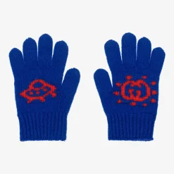 Gucci Gloves & Mittens*Boys Blue Wool Interlocking G Gloves