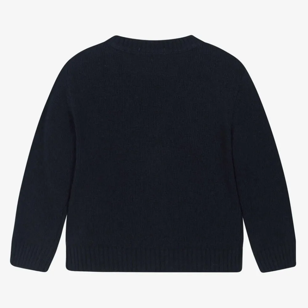 Piccola Speranza Tops*Boys Blue Wool Knit Cardigan