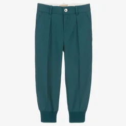 Gucci Trousers*Boys Blue Wool Square G Trousers
