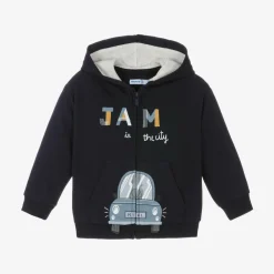 Mayoral Tops*Boys Blue Zip-Up Hooded Top