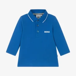 BOSS Tops*Boys Bright Blue Cotton Polo Shirt