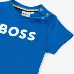 BOSS Tops*Boys Bright Blue Cotton T-Shirt