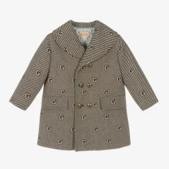 Gucci Coats & Jackets*Boys Brown & Beige G Logo Coat