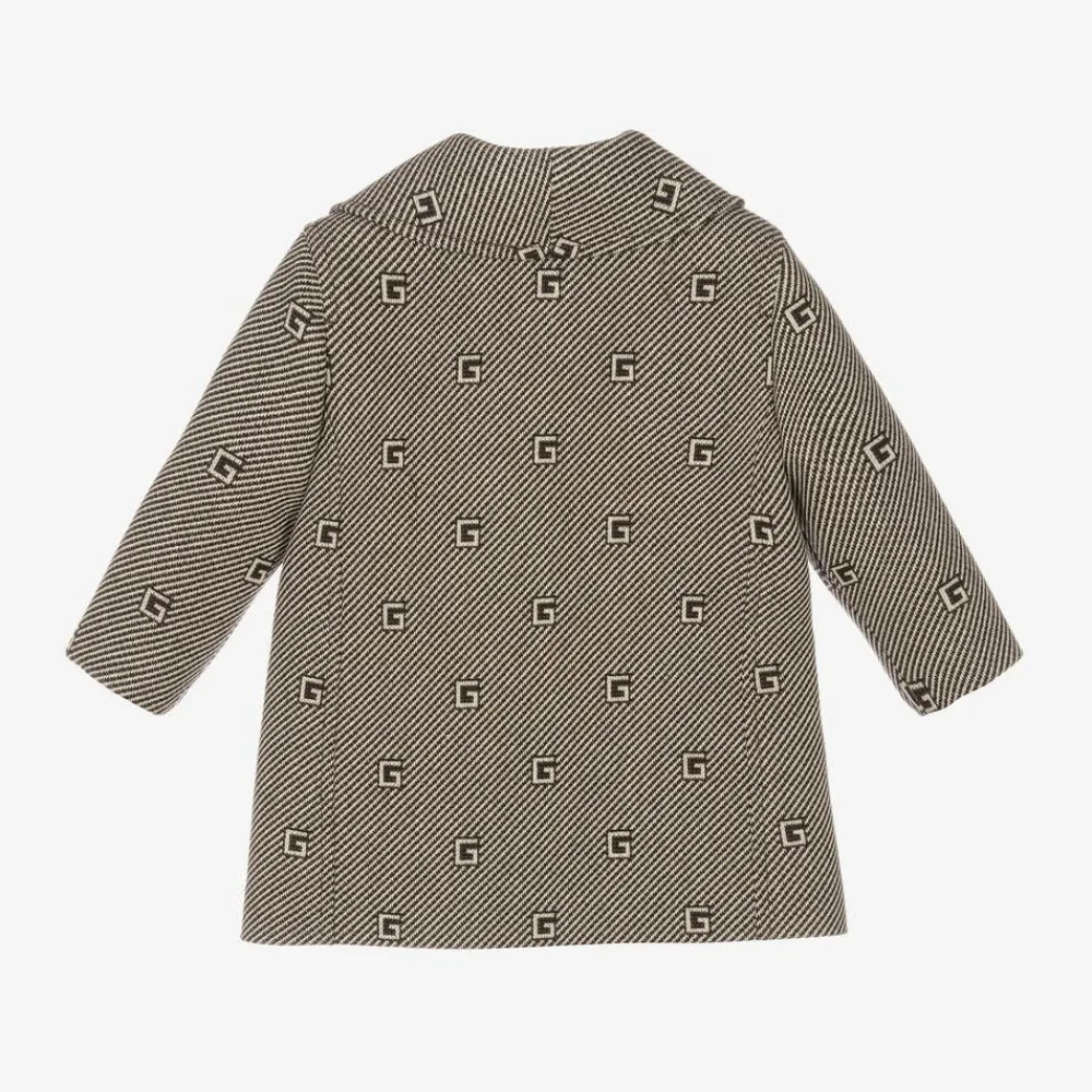 Gucci Coats & Jackets*Boys Brown & Beige G Logo Coat