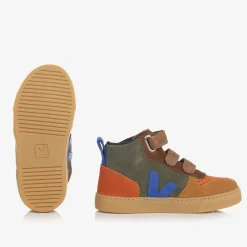 VEJA Trainers*Boys Brown & Blue Suede Leather V-10 Trainers