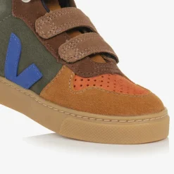 VEJA Trainers*Boys Brown & Blue Suede Leather V-10 Trainers