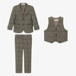 Beau KiD Suits*Boys Brown Check Suit