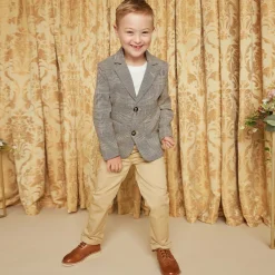 Childrensalon Occasions Coats & Jackets*Boys Brown Dogstooth Check Jacket