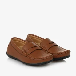 Sevva Loafers & Moccasins|Loafers & Moccasins*Boys Brown Faux Leather Loafers