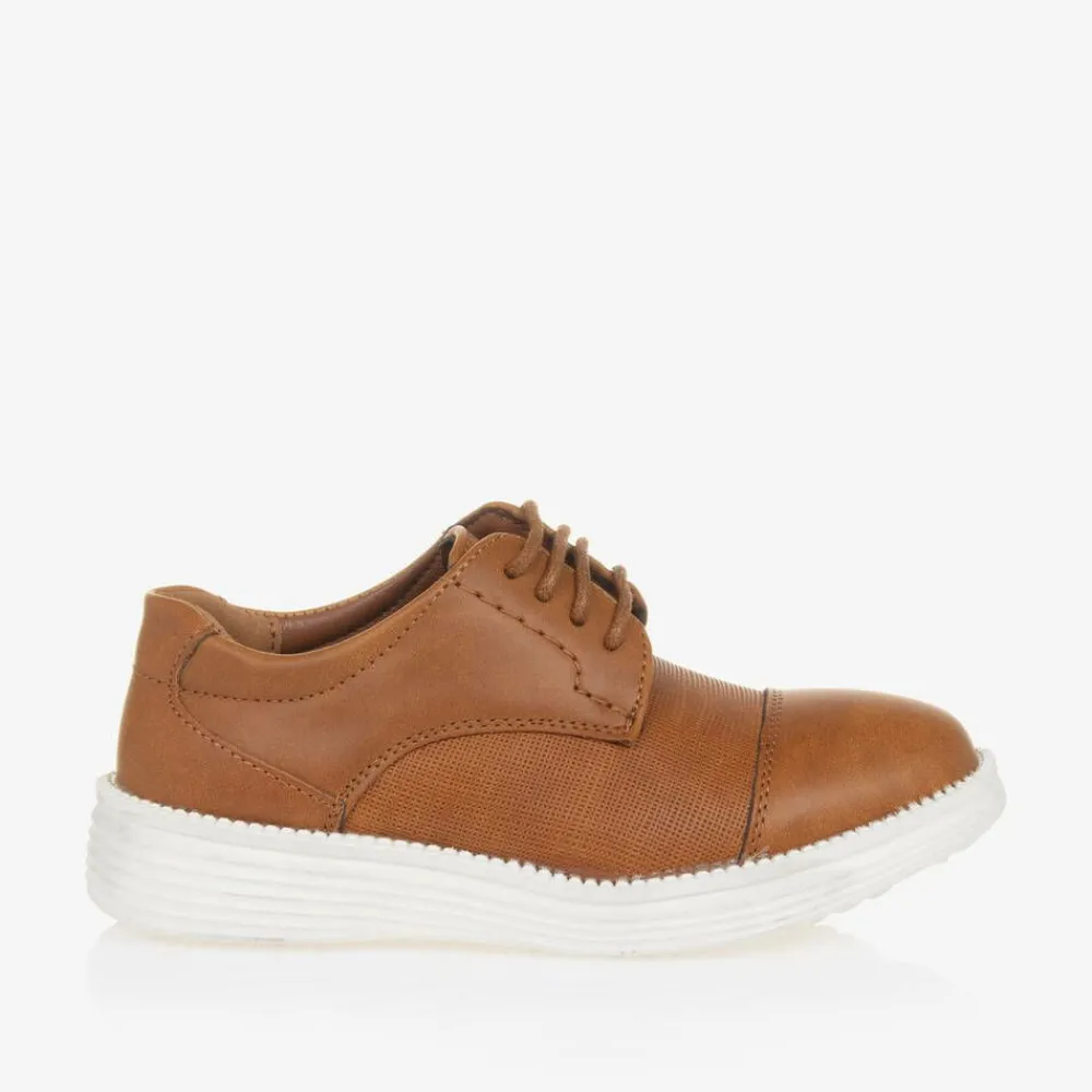 Sevva Brogues|Brogues*Boys Brown Faux Leather Shoes