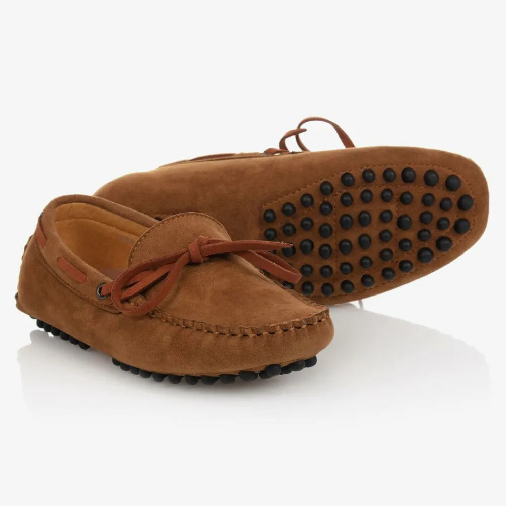 Romano Loafers & Moccasins|Loafers & Moccasins*Boys Brown Faux Suede Moccasins