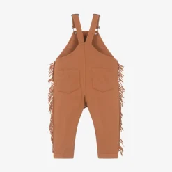 Stella McCartney Kids Trousers*Boys Brown Horse Cotton Dungarees