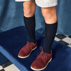 Childrens Classics Traditional Shoes|Brogues*Boys Burgundy Red Suede Leather Brogue Shoes