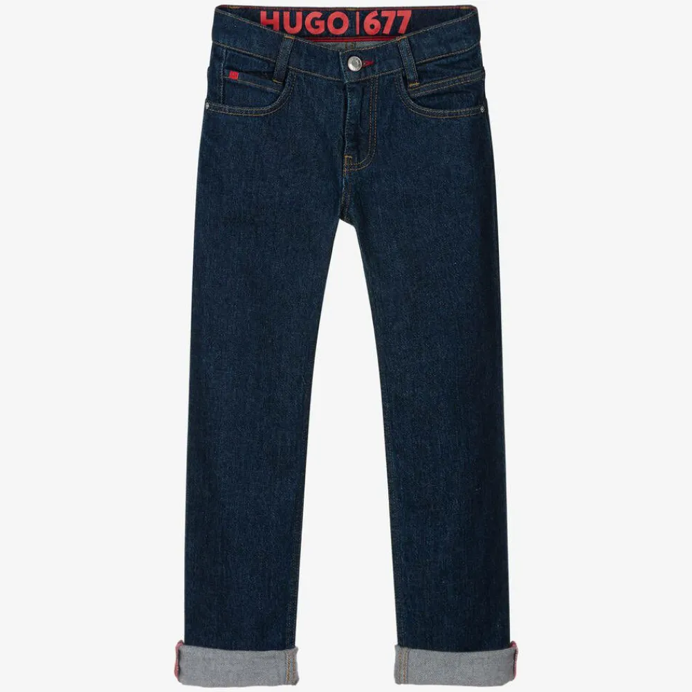 HUGO Trousers*Boys Dark Blue Regular Fit 677 Jeans