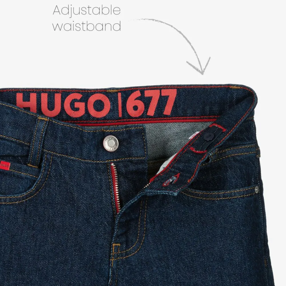 HUGO Trousers*Boys Dark Blue Regular Fit 677 Jeans
